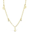 Sterling Forever Women's Sparkling Cubic Zirconia Star And Moon Chain Necklace In 14k Gold Plated
