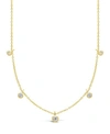 Sterling Forever Women's Cubic Zirconia Dangling Bezel Necklace In 14k Gold Plated