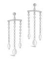 STERLING FOREVER WOMEN'S CHAINS AND PEARLS CHANDELIER DROP EARRINGS
