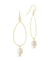 Sterling Forever Women's Teardrop Pearl Dangle Earrings In 14k Gold Plated