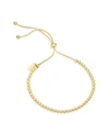 Sterling Forever Beaded Slider Bracelet-silver In 14k Gold Plated