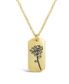 Sterling Forever Women's Birth Flower Necklace In 14k Gold Plated