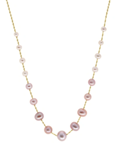 Effy Collection Effy Multicolor Cultured Freshwater Pearl (4-8-1/2mm) 18" Statement Necklace In 14k Gold In Yellow Gold
