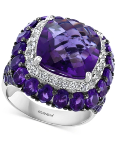 Effy Collection Effy Amethyst (12 Ct. T.w.) & White Topaz (5/8 Ct. T.w.) Statement Ring In Sterling Silver