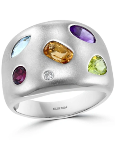 Effy Collection Effy Multi-gemstone (2 Ct. T.w.) & Diamond (1/20 Ct. T.w.) Statement Ring In Sterling Silver In Multi Stone