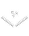 ESSENTIALS AND NOW THIS CUBIC ZIRCONIA STUD & PAVE BAR CLIMBER EARRING IN SILVER PLATE