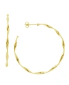 ESSENTIALS AND NOW THIS HIGH POLISHED TWISTED C HOOP POST EARRING IN SILVER PLATE OR GOLD PLATE