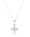 TRUMIRACLE PRINCESS QUAD 18" PENDANT NECKLACE (3/4 CT. T.W.) IN 14K WHITE GOLD