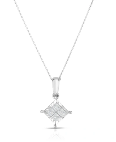 Trumiracle Princess Quad 18" Pendant Necklace (3/4 Ct. T.w.) In 14k White Gold
