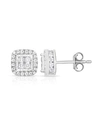 Trumiracle Diamond Frame Quad Stud (1 Ct. T.w.) In 14k White Gold In White Gold