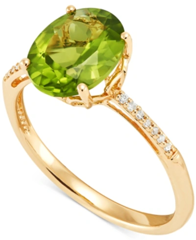 Macy's Peridot (2-3/4 Ct. T.w.) & Diamond (1/20 Ct. T.w.) Ring In 14k Gold