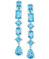 Macy's Swiss Blue Topaz Drop Earrings (6-1/5 Ct. T.w.) In Sterling Silver (also In Citrine) In Swiss Blue Topaz