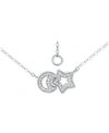 Giani Bernini Cubic Zirconia Moon & Star Pendant Necklace, 16" + 2" Extender, Created For Macy's In Sterling Silver