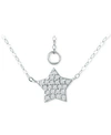 Giani Bernini Cubic Zirconia Star Pendant Necklace In Sterling Silver, 16" + 2" Extender, Created For Macy's In Sterling Silver