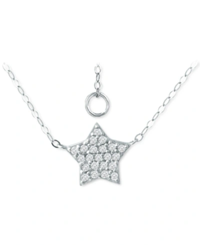 Giani Bernini Cubic Zirconia Star Pendant Necklace In Sterling Silver, 16" + 2" Extender, Created For Macy's