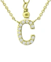 Giani Bernini Cubic Zirconia Initial Pendant Necklace, 16" + 2" Extender, Created For Macy's In Gold Over Silver C