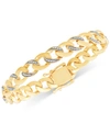 Macy's Diamond Curb Link Bracelet (1/2 Ct. T.w.) In 14k Gold-plated Sterling Silver In Gold-plated Sterling Silver