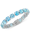 MACY'S BLUE TOPAZ CUSHION TENNIS BRACELET (47 CT. T.W.) IN STERLING SILVER (ALSO IN AMETHYST & CITRINE)