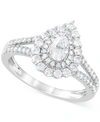 Macy's Diamond Pear Halo Ring (1 Ct. T.w.) In 14k White Gold In White Gold