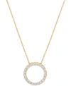 Macy's Diamond Circle Pendant Necklace (1 Ct. T.w.) In 14k White Or Yellow Gold, 16" + 2" Extender In Yellow Gold