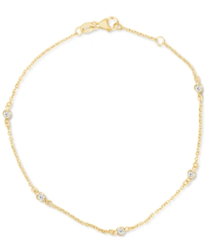 Macy's Diamond Bezel Chain Link Bracelet (1/6 Ct. T.w.) In 14k White Or Yellow Gold