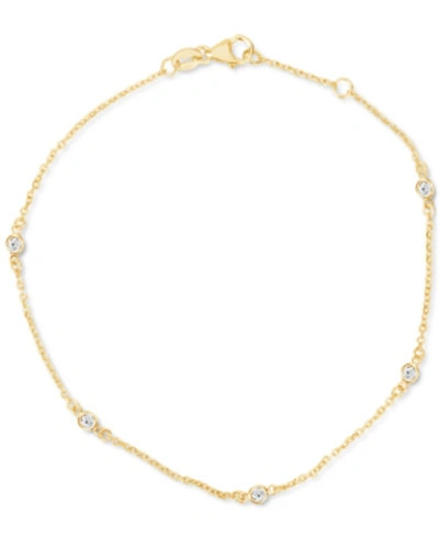 Macy's Diamond Bezel Station Link Bracelet (1/6 Ct. T.w.) In 14k White Or Yellow Gold