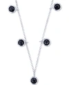 Macy's Black Spinel Bezel Dangle 18" Statement Necklace (1-3/8 Ct. T.w.) In Sterling Silver In Black