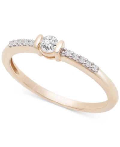 Wrapped Certified Diamond Stack Ring (1/6 Ct. T.w.) In 14k Gold, Created For Macy's In Yellow Gold