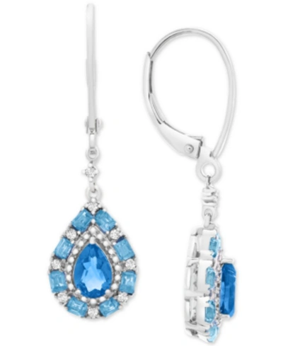 Macy's Garnet Teardrop Drop Earrings (1-1/2 Ct. T.w.) In Sterling Silver (also In Blue Topaz, Pink Morganit