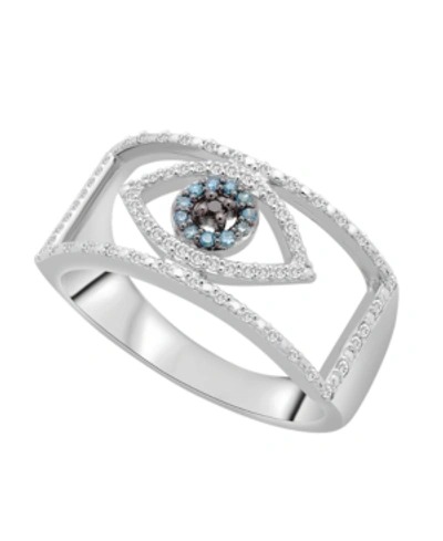 Wrapped Diamond Evil Eye Ring (1/6 Ct. T.w.) In 10k Gold Or 10k White Gold Created For Macy's