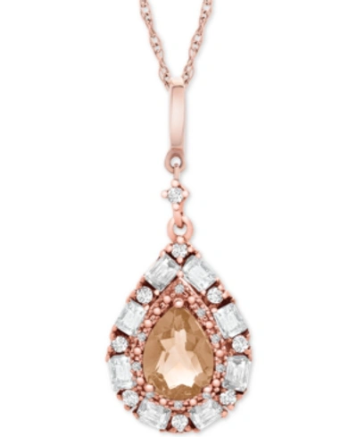 Macy's Multi-gemstone Teardrop 18" Pendant Necklace (1 Ct. T.w.) In Sterling Silver (also In Blue Topaz, Pi In Pink Morganite