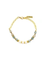 Minu Jewels Women's Nurelle Ain Bracelet With Amazonite And White Jade Beads In Gold-tone