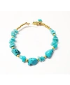 Minu Jewels Women's Asiris Bangle With Turquoise And Amazonite Stones In Gold-tone