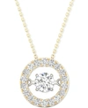 MACY'S DIAMOND CIRCLE FRAME PENDANT NECKLACE (1/4 CT. T.W.) IN 10K GOLD, 16" + 2" EXTENDER