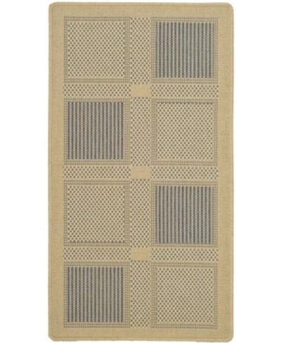 Safavieh Courtyard Cy1928 Natural And Blue 2' X 3'7" Sisal Weave Outdoor Area Rug In White
