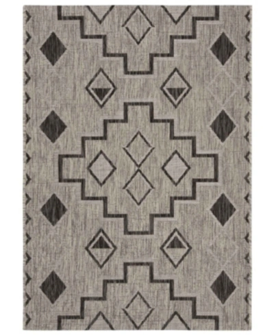 Safavieh Courtyard Cy8533 Gray And Black 5'3" X 7'7" Outdoor Area Rug
