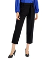 Bar Iii Women's Tie Front Capris Pants, Created For Macy's In Black