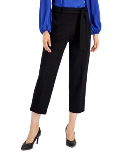 Bar Iii Women's Tie Front Capris Pants, Created For Macy's In Black