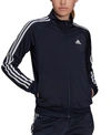 Adidas Originals Women's Adidas Essentials Warm-up Tricot Slim 3-stripes Track Jacket (plus Size) In Navy
