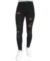 ALMOST FAMOUS JUNIORS' RIPPED HIGH RISE SKINNY JEANS