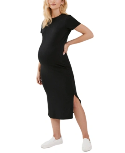 A Pea In The Pod Luxe Collection Midi Maternity Dress In Black