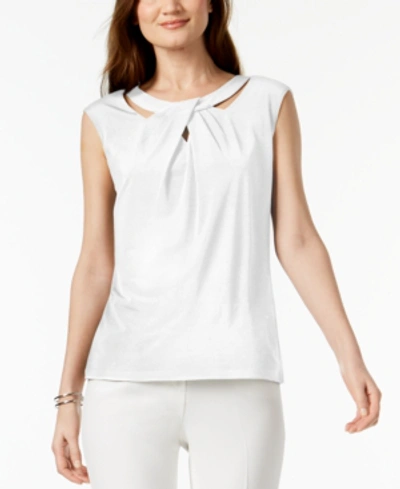 KASPER WOMEN'S SLEEVELESS KNOT FRONT JERSEY TOP