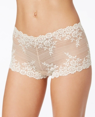 Wacoal Embrace Lace Embroidered Boyshort Underwear Lingerie In Nude