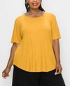 COIN PLUS SIZE THERMAL SHORT SLEEVE SWING TEE