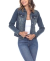 White Mark Women's Classic Denim Jacket In Blue Denim