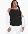 Aveto Trendy Plus Size Halter Tank Top In Purple Ash