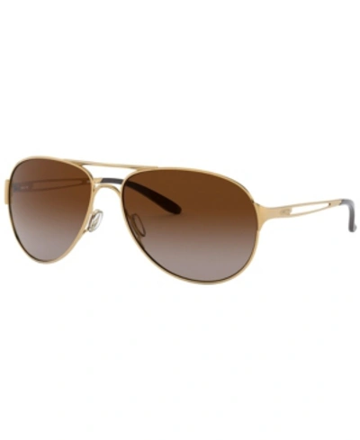 Oakley Cohort Dark Brown Gradient Aviator Ladies Sunglasses Oo4054-405407-60 In Brown,gold Tone