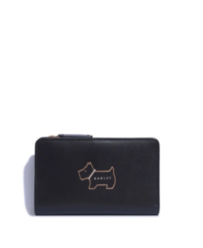 Radley London Women's Heritage Dog Outline Medium Leather Bifold Wallet In Black