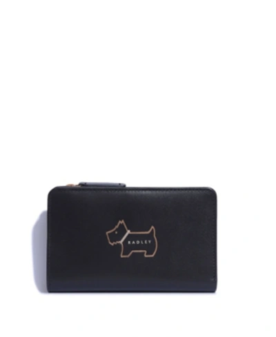 Radley London Heritage Dog Outline Medium Bifold Wallet In Black