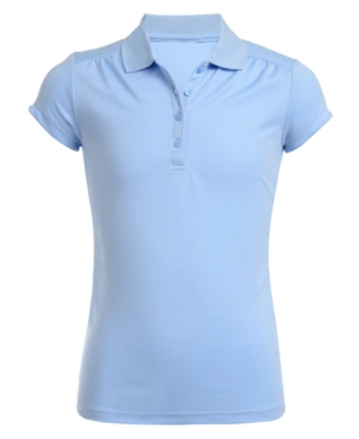 Nautica Kids' Big Girls Short Sleeve Performance Polo Shirt In Light Blue